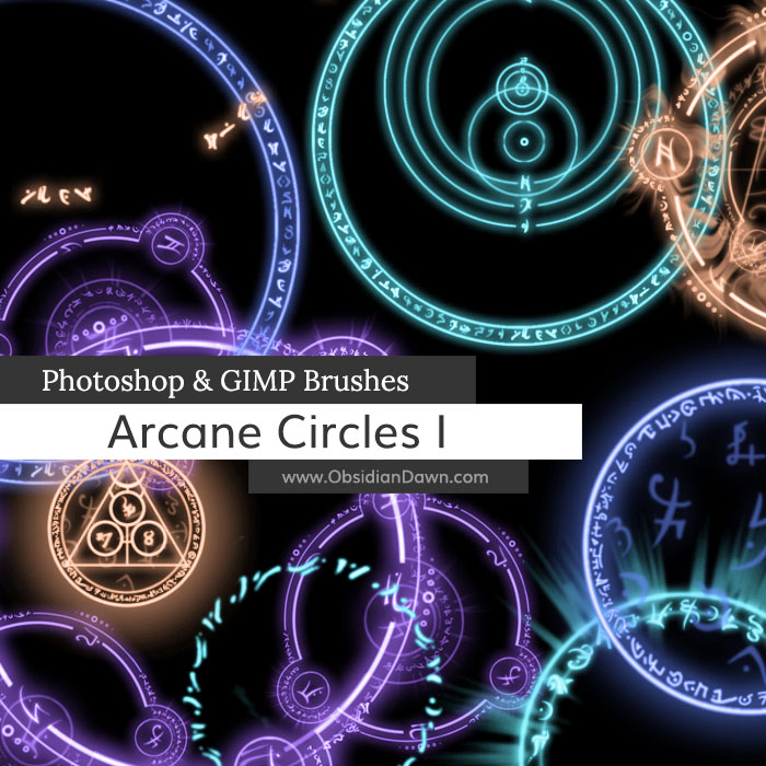 Arcane Circles-Symbols Photoshop and GIMP Brushes