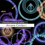 Arcane Circles-Symbols Photoshop and GIMP Brushes by redheadstock