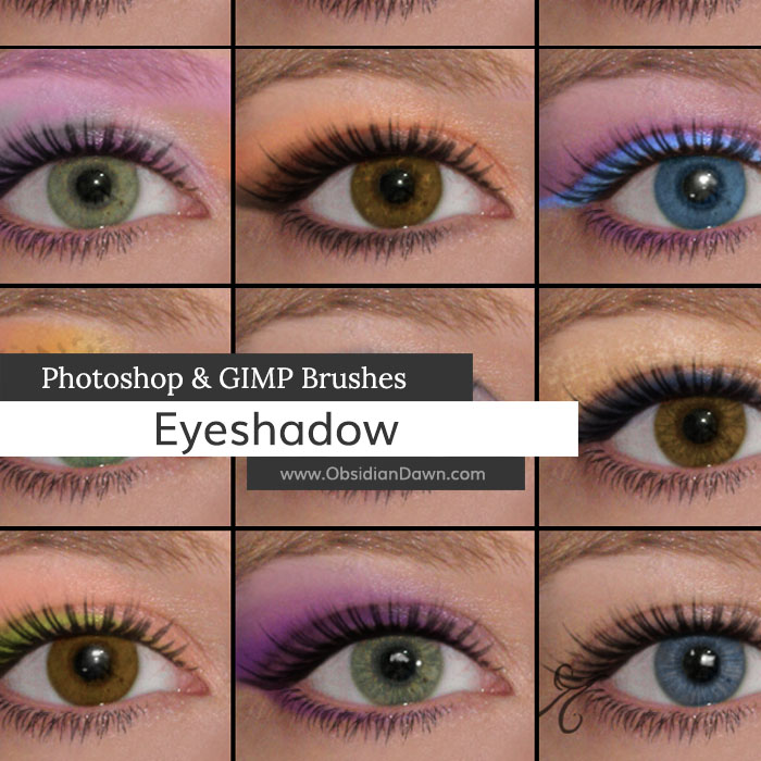 Eyeshadow Photoshop and GIMP Brushes by redheadstock