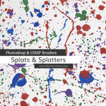 Splats and Splatters Photoshop and GIMP Brushes