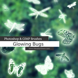 Glowing Bugs Photoshop and GIMP Brushes