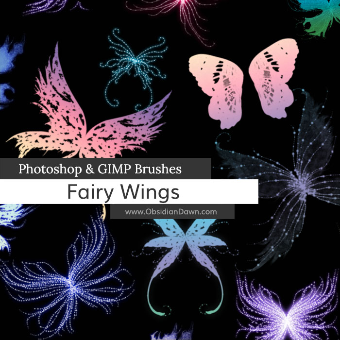 Fairy Wings Photoshop and GIMP Brushes