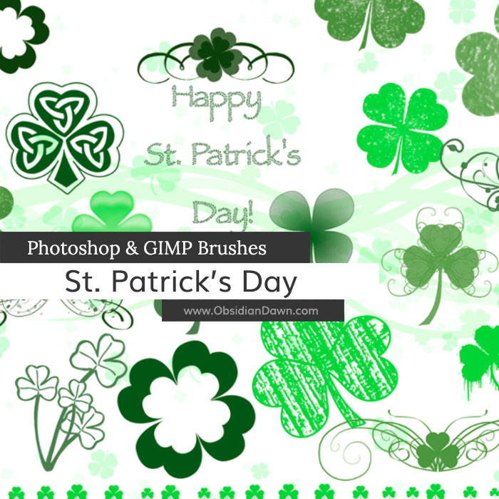 St. Patrick's Day Photoshop and GIMP Brushes