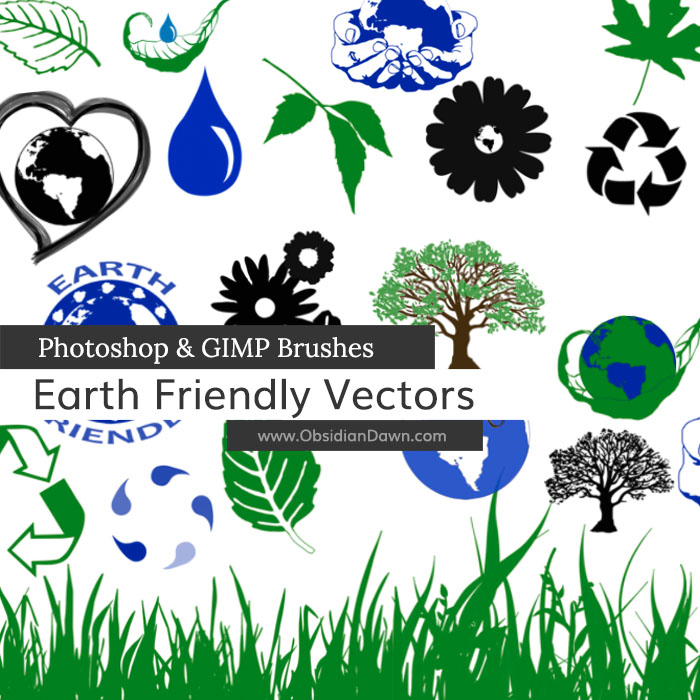 Earth Friendly Vectors Photoshop and GIMP Brushes