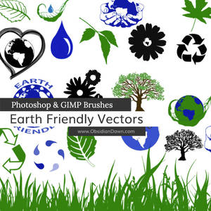 Earth Friendly Vectors Photoshop and GIMP Brushes