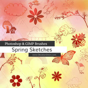 Spring Sketches Photoshop and GIMP Brushes
