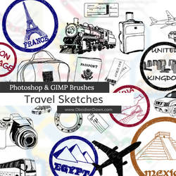 Travel Sketches Photoshop and GIMP Brushes