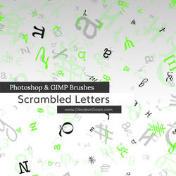 Scrambled Letters Photoshop and GIMP Brushes