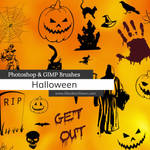 Halloween Vectors Photoshop and GIMP Brushes by redheadstock