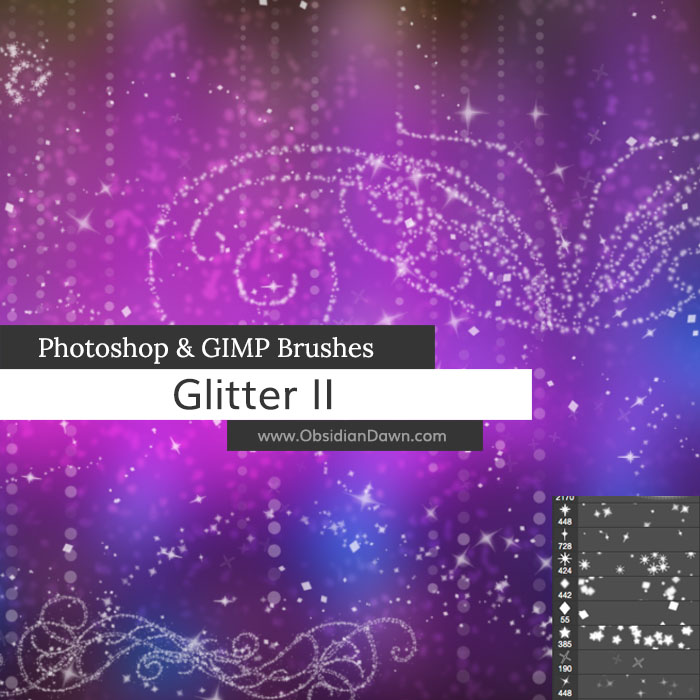  Glitter  II Photoshop  and GIMP Brushes  by redheadstock on 