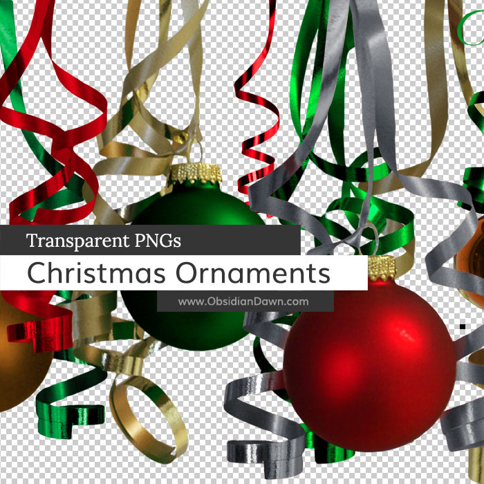 Christmas Ornaments n Ribbons PNGs