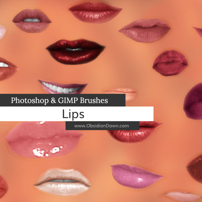 Lips - Mouth Photoshop and GIMP Brushes