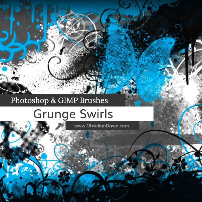 Grunge -n- Swirls Photoshop and GIMP Brushes by redheadstock on DeviantArt