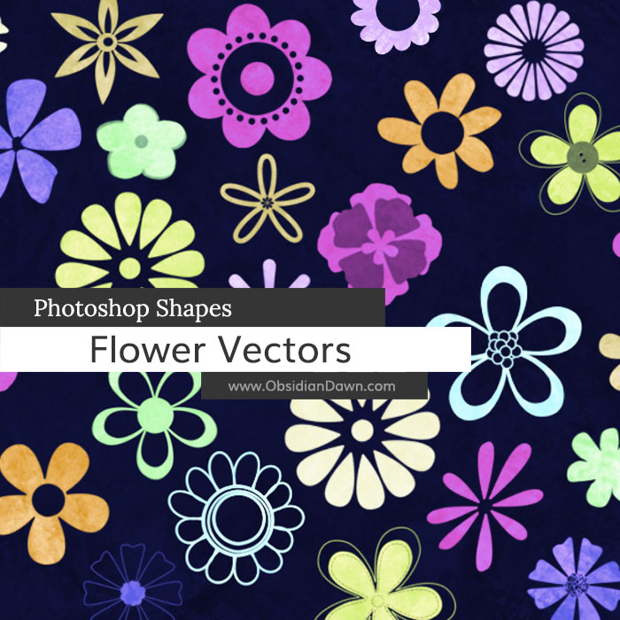 Flower Vectors Photoshop Custom Shapes