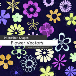 Flower Vectors Photoshop Custom Shapes by redheadstock