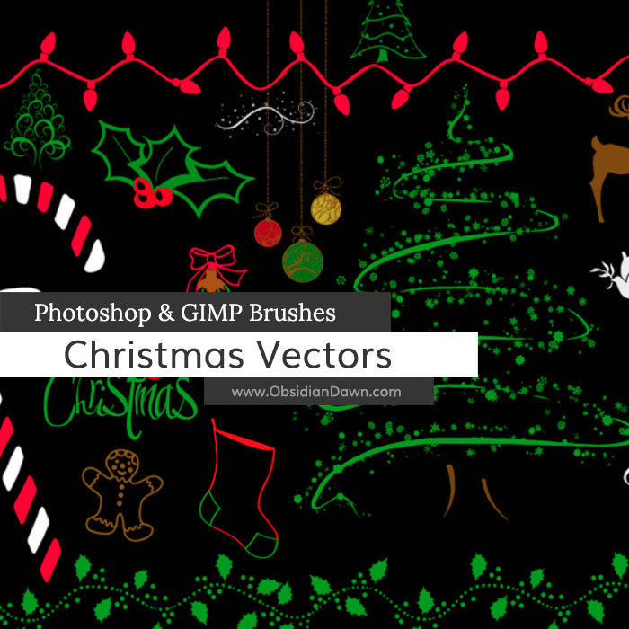 Christmas Vector Photoshop and GIMP Brushes