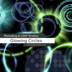 Glowing Circles Photoshop and GIMP Brushes
