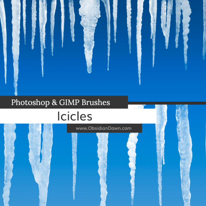 Icicles Photoshop and GIMP Brushes