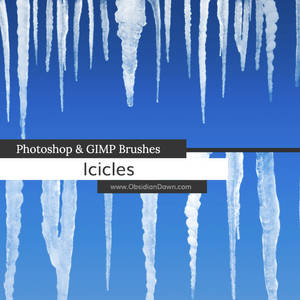 Icicles Photoshop and GIMP Brushes