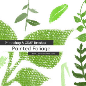 Painted Foliage Photoshop and GIMP Brushes