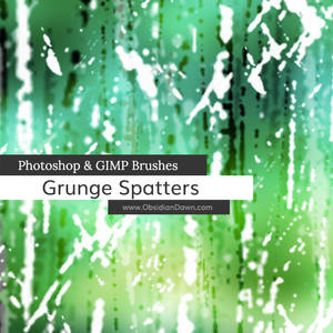 Grunge Spatters Photoshop and GIMP Brushes