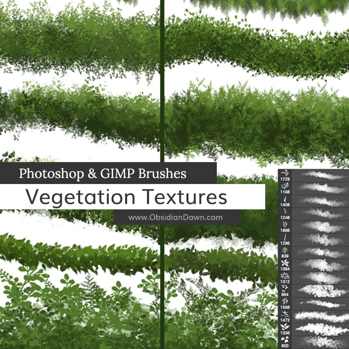 Vegetation / Foliage Textures Photoshop Brushes