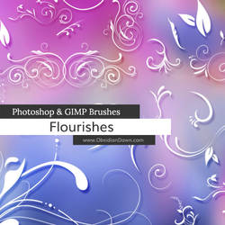 Flourishes Photoshop and GIMP Brushes