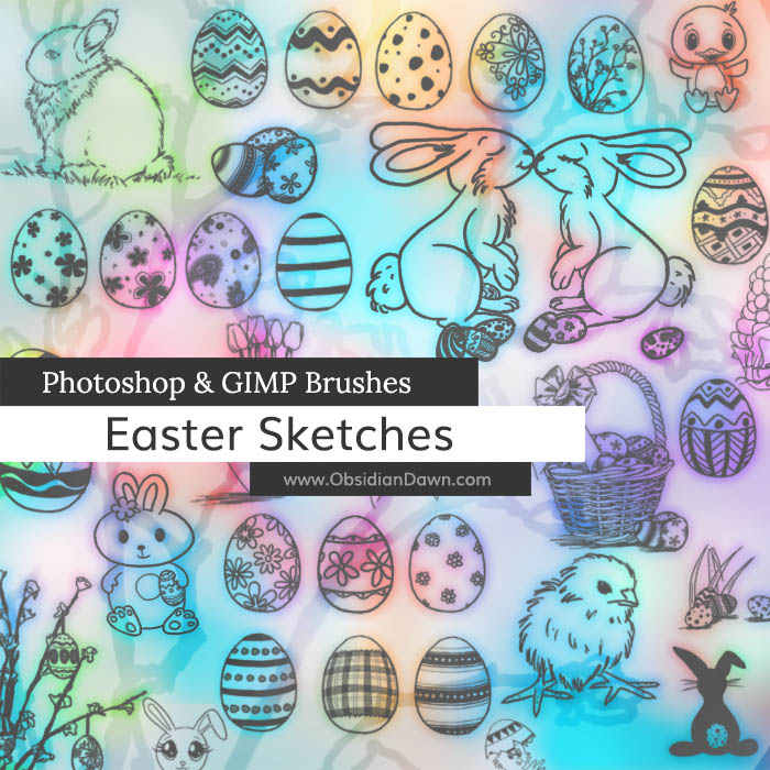 Easter Sketches Photoshop and GIMP Brushes