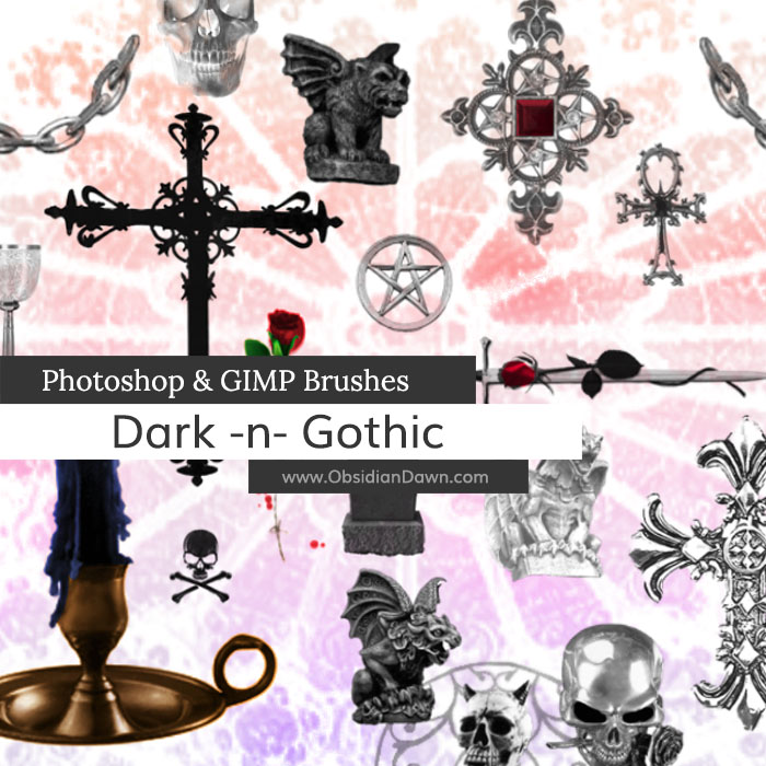 Dark -N- Gothic Photoshop and GIMP Brushes