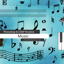 Music Photoshop and GIMP Brushes