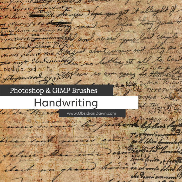 Handwriting Photoshop and GIMP Brushes by redheadstock