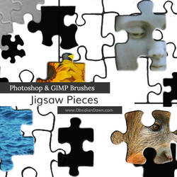 Jigsaw Puzzle Piece Photoshop and GIMP Brushes