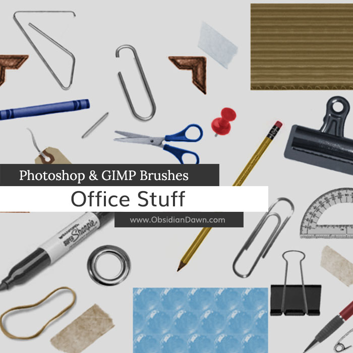 Office Stuff Photoshop and GIMP Brushes