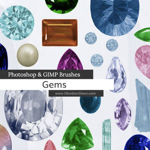 Gems and Stones Photoshop and GIMP Brushes