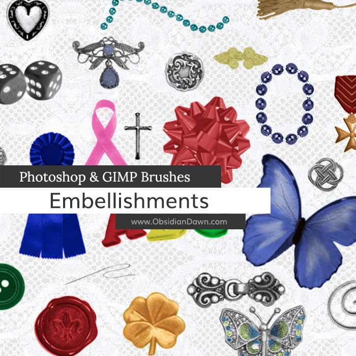 Embellishments Photoshop and GIMP Brushes by redheadstock on DeviantArt