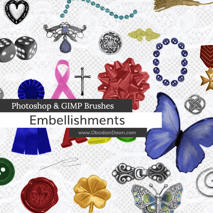 Embellishments Photoshop and GIMP Brushes by redheadstock on DeviantArt