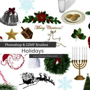 Holiday Photoshop and GIMP Brushes