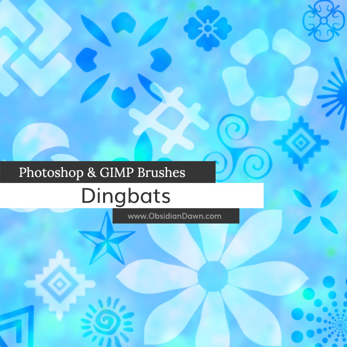 Dingbats Shapes Photoshop and GIMP Brushes