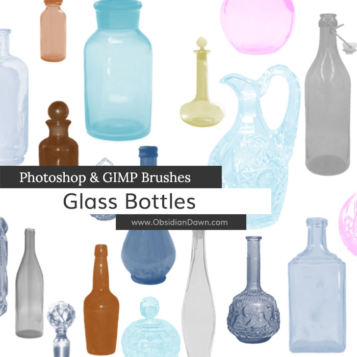 Glass Bottles Photoshop and GIMP Brushes