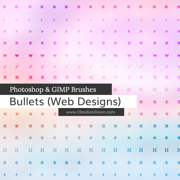 Web Bullets Photoshop and GIMP Brushes