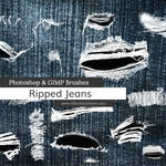 Ripped - Torn Jeans Photoshop and GIMP Brushes