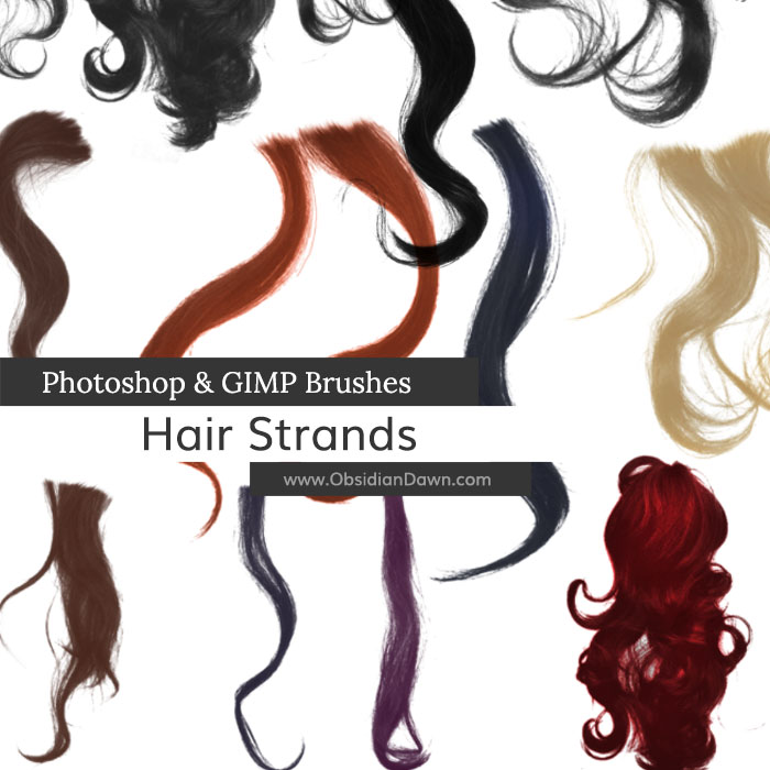 Wavy Hair Strands Photoshop and GIMP Brushes