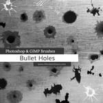 Bullet Holes Photoshop and GIMP Brushes