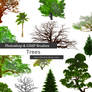 Trees Photoshop and GIMP Brushes