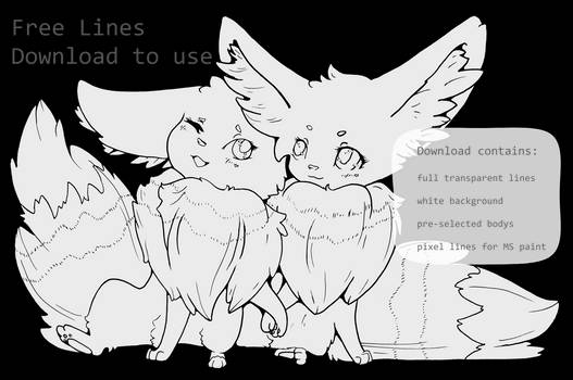 Free to use Eevee lines  lineart  base  template