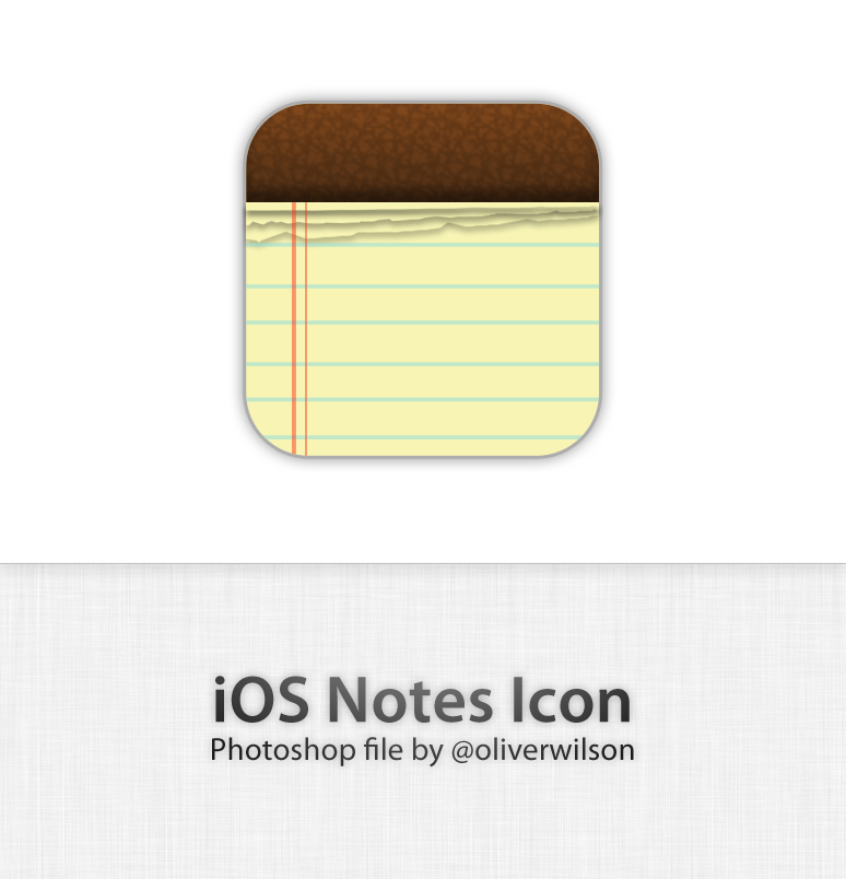 Notes iOS icon PSD
