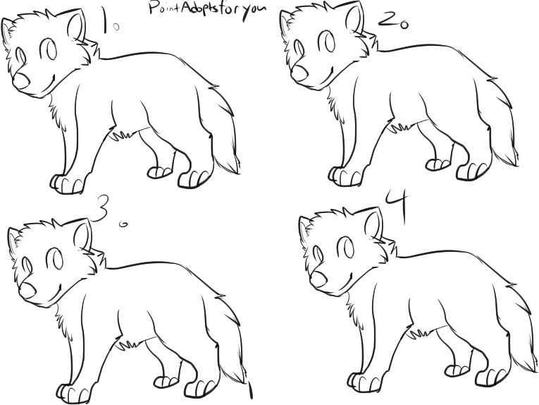 Little Wolves lineart by PointAdoptsforyou on DeviantArt