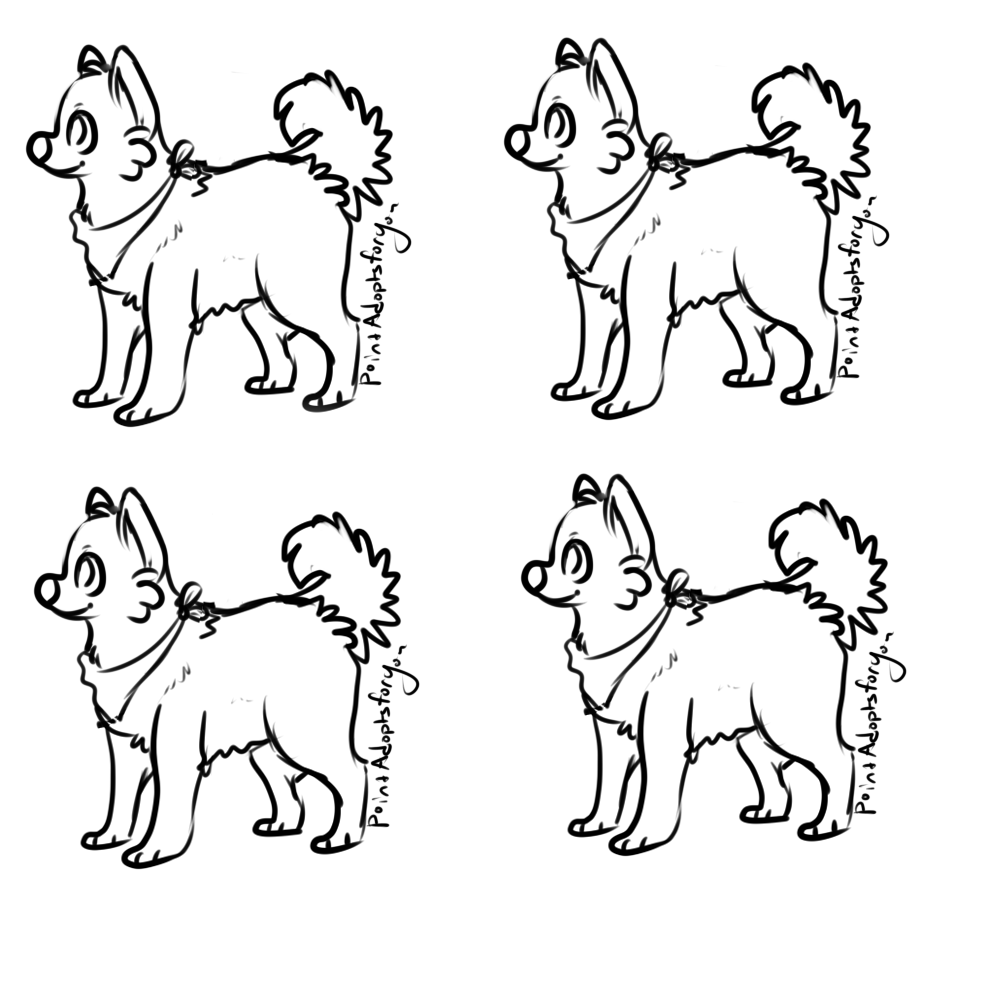 Free Line art - dog -