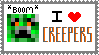 I :heart: Creepers: minecraft stamp by Galialay