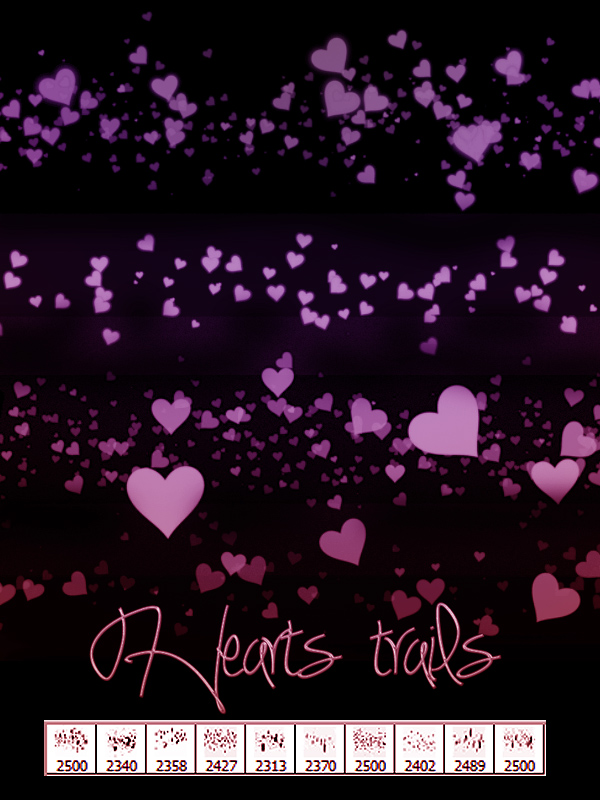 UNRESTRICTED - Hearts Trails Brushes by frozenstocks
